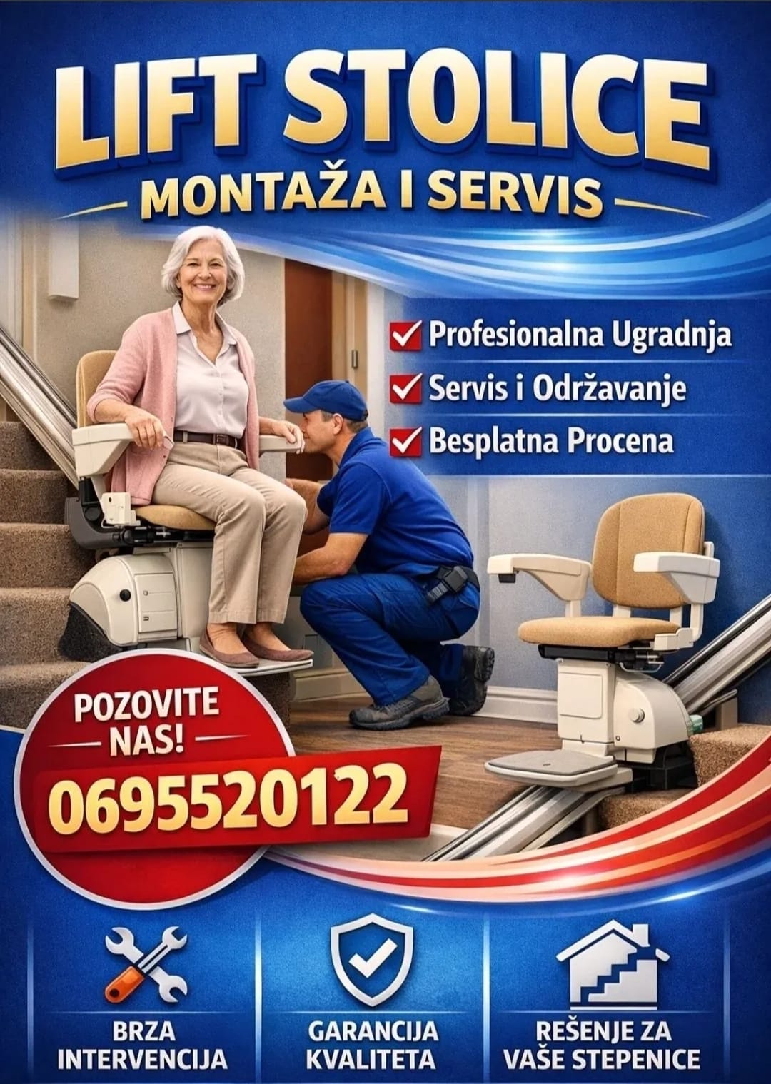 Lift stolica - stepenišni lift za kuću